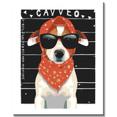 Painting by numbers art criminal dog with sunglasses and bandana